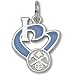 Denver Nuggets 1/2in Sterling Silver Heart Pendant
