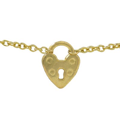 Belly Chain 14k Gold Plated with Lock Heart Charm