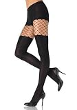 Lycra Opaque Pantyhose with Diamond Net Top