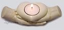HEALING HANDS Flame of my Heart - T-light Candle Holder