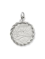 Sterling Silver Merry Christmas Disc Charm QC200"