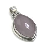 19.3ct Checkerboard Cut Pink Rose Quartz Sterling Silver Slide Pendant