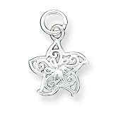 Sterling Silver Filigree StarFish Charm with 20 inch Sterling Silver Chain