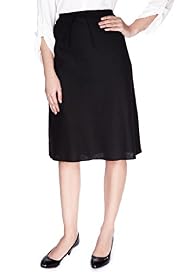 Linen Blend Panelled Knee Length Skirt