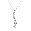 10K White Gold .20ct.t.w. Curved Diamond Pendant Necklace