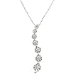 10K White Gold .20ct.t.w. Curved Diamond Pendant Necklace