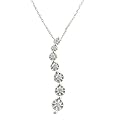 10K White Gold .20ct.t.w. Curved Diamond Pendant Necklace