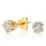 14K YG 3/4 Carat Diamond Stud Earrings
