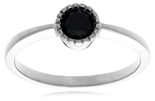10k Choice of White or Yellow Gold Black Diamond Ring (1/2 cttw)