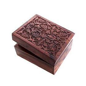 Wooden Keepsake Box with Beautiful Carving thumbnail