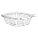 Dart CH8DEF 8 oz Tamper-Resistant Clear Hinged Container With Flat Lid (Case of 200)