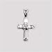 Silver Cubic Zirconia Cross Pendants, Size: 15mm