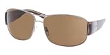POLO RALPH LAUREN RA4015 103/73 GUNMETAL/GRAY HORN BROWN METAL SUNGLASSES.