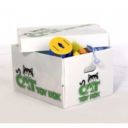 Cat Toy Storage Boxes (White) (10.25″H x 13.25″W x 17.75″D)