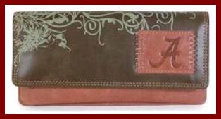 Buy University of Alabama Womens Leather Checkbook Wallet - NCAA Sports Fan Merchandise by Enmon
