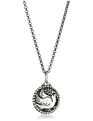 Erica Molinari "Renaissance" Sterling Silver Dove with Peace Sign Charm Necklace