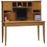 Desk and Hutch (Light Cherry Veneer/Clear Natural) (58'h x 57.1'w x 23.5'd)