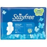 UPC 380041154017 product image for Stayfree Ultra Thin Pads with Wings, Regular, 18 ea, 18 ea | upcitemdb.com