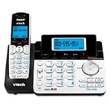VTech Communications Products - Phone System 6.0, 2-Line, Caller ID, Black/Silver - Sold as 1 EA - DECT 6.0 Telephone System offers two lines, dual Caller ID, dual keypad, and dual answering system (one mailbox for each line). System includes a handset and base. Telephone features a speakerphone, redial, mute, extra large LCD, and blue backlit keypad and screen.