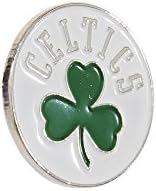 NBA Boston Celtics Official Metal Crest Pin Badge (One Size) (White/Green)