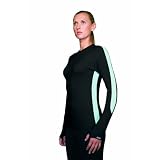 IcebreakerWomen'sBodyfit260Mid-WeightOlympiaCrewTop,BlackChill,X-Small