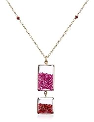 Moritz Glik "Kaleidoscope" 18K Yellow Gold Floating Pink and Orange Sapphire Pendant Necklace