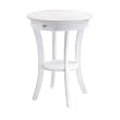 Winsome Wood Sasha Accent Table with Drawer, Curved Legs, White Finish