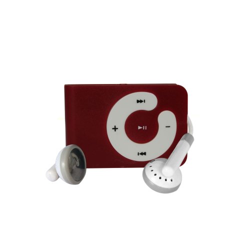 Red Mini Clip Mp3 Player Support 8 GB Micro SD Card