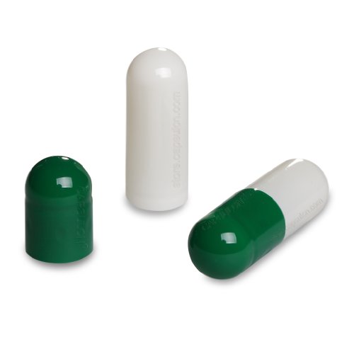 CapsulCN. Empty Gel Caps Empty Gelatin Capsules, 1000 pcs, Size 00, Green and white , Separated