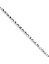 Sterling Silver 2.3 mm High Polish Diamond Cut Rope Link Chain Necklace 16" - 30" Available