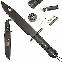 Black Ultimate Survival Knife 15" W/ Compass
