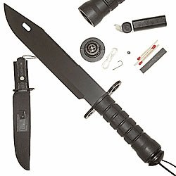 Black Ultimate Survival Knife 15 W/ Compass