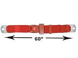 2-Point Lap Seat Belt, Flame Red, 60 Inch Length, with Push Button Release