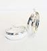 Silver Hoop Earrings With White Enamel Stripe