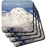 Mount Ranier as few from a jet place as it nears Seattle.Mount Ranier National Park, Washington - Set Of 8 Ceramic Tile Coasters