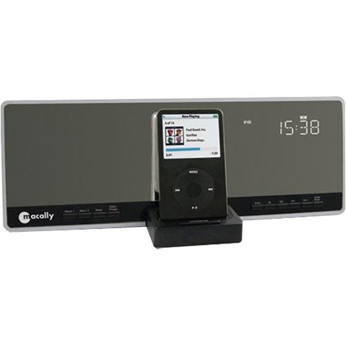 Macally Flat-Panel Stereo System with AM/FM, Alarm Clock, and iPod Dock (Black)