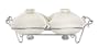 Godinger Ceramic Double Warmer Chafing Dish with Serving Stand
