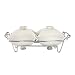 Godinger Ceramic Double Warmer Chafing Dish with Serving Stand