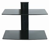 Designer Habitat - 2x Black Floating Shelf for DVD Player/Amplifier/Speaker Wall Mount Shelf/Bracket for LCD/Plasma TVs