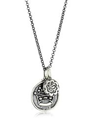 Erica Molinari "Renaissance" Sterling Silver Crown with Double Key and Snake with Heart Necklace