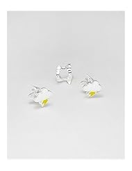Thunder Cloud Colored Enamel Bead In 92.5 Sterling Silver