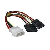 LP4 to 2 SATA - Molex to x2 SATA Internal Power Splitter Cable (5.25" Molex to x2 SATA) High Qualityby Cobra