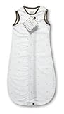 SwaddleDesigns Cotton Flannel zzZipMe Sack - Pastel Pnk & Gld Little Dots w/ Mocha Trim (3-6 months)