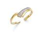 14k Diamond V Shape Toe Ring - JewelryWeb