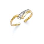14k Diamond V Shape Toe Ring - JewelryWeb