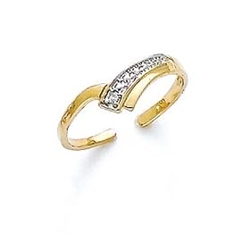 14k Diamond V Shape Toe Ring by JewelryWeb