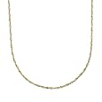 14k Yellow Gold Singapore Chain Necklace, 18"