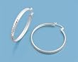 Sterling Silver Plain Hoop Earrings - 42 mm