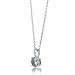 Sterling Silver 925 Aquamarine CZ Solitaire Pendant Necklace - 7mm image 2