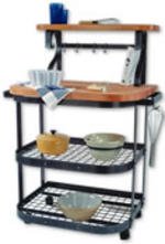 Enclume BCB1 Baker's Cart Base Only Version Kitchen Furniture, Hammered Steel and Wood